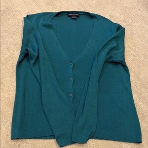 Ann Taylor Teal Silk Knit Top